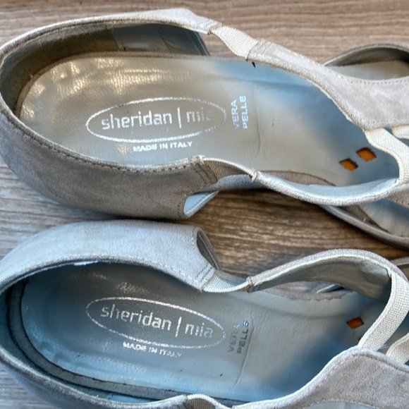 Sheridan Mia Italy wedge peep toe 37 leather suede - Picture 9 of 16